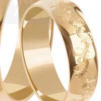 Золотые свадебные кольца цветы - пара PR 333 6mm