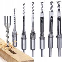 НАБОР СВЕРЛ ДЛЯ СВЕРЛЕНИЯ КВАДРАТНЫХ ОТВЕРСТИЙ ПО ДЕРЕВУ 6 ШТ.