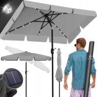 KESSER PARASOL PROSTOKĄTNY 205X125 LED KORBA BALKON OGRÓD TARAS JASNOSZARY