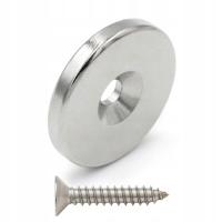 Неодимовый магнит с отверстием для винта 20x3 мм круглый, цилиндрический, HUNTER