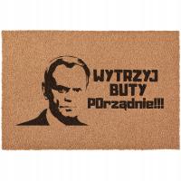 Wycieraczka Wytrzyj Buty POrządnie Anty Tusk pod drzwi kokosowa 60x40