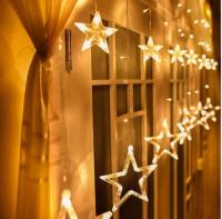 Kurtyna świetlna gwiazdki LED choinkowe święta na choinkę ciepłe 120 4,7m