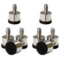 8× Nóżki pod kolumny głośnikowe Pylon Audio M6 srebrne metalowe 8 szt.