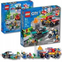 LEGO CITY AKCJA STRAŻACKA I POLICYJNY POŚCIG POLICJANT 60319 KLOCKI ZESTAW