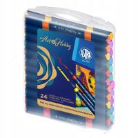 Markery akrylowe artystyczne dwustronne ASTRA Art&Hobby 24 szt. walizka