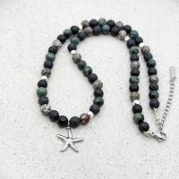 Naszyjnik Fokka z lawą wulkaniczną z zawieszką rozgwiazda 41–46 cm święta