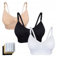 Biustonosz do karmienia Laura bezszwowy miękki beżowy 3 szt.