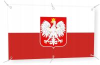 BANER z opaskami Flaga Polski Godło Orzeł 125x77cm