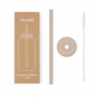 MUUKI słomka do butelek Lounge Straw + CAP DESERT ROSE 720 ml