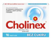 Cholinex pastylki do ssania bez cukru, 150 mg, 16 pastylek