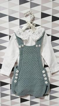 Rampers kombinezon spodnie na szelkach 100% WEŁNA MERINO WOOL SESJA 62-68