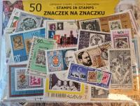 Zestaw 50 znaczków pocztowych - ZNACZEK NA ZNACZKU