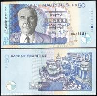 $ Mauritius 50 RUPEES P-50a UNC 1999