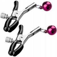 METALOWE KLAMRY ZACISKI NA SUTKI LUB ŁECHTACZKĘ BDSM REGULOWANY ZACISK 2szt