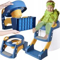 Deska sedesowa z pompką dla dzieci z drabinką schodkową, wielofunkcyjna łazienka dla dzieci