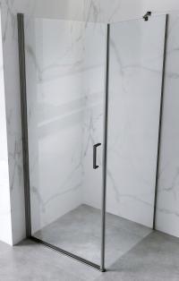 KABINA PRYSZNICOWA UCHYLNA UNIWERSALNA CZARNY PROFIL HARTOWANA 80x80x195