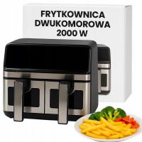 AIR FRYER FRYTKOWNICA BEZTŁUSZCZOWA DWUKOMOROWA PO 4L 9 PROGRAMÓW