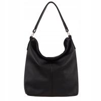 CZARNA TOREBKA SKÓRA NATURALNA WOREK SHOPPER A4 KLASYCZNA TORBA SKÓRZANA