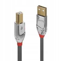 Kabel USB-A na Lindy 36645 USB-B szary 7,5 m