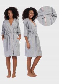 Женский хлопковый халат с карманами Vienetta 1xl, рукав 3/4