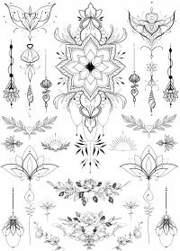 Наклейка временные татуировки лист цветок лотоса 269