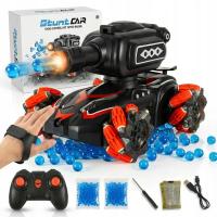 DUŻY SAMOCHÓD ZDALNIE STEROWANY Z ARMATĄ CZOŁG NA ŻELOWE KULKI 4x4 GESTY