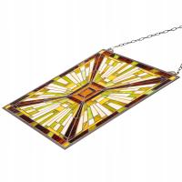 Panel Witrażowy 50,1x52,7CM Wisząca Prostokątna Z Łańcuchem I Hakiem