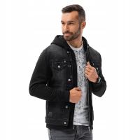Мужская джинсовая куртка katana с капюшоном черный OM-JADJ-0124 XXL