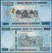 Rwanda 1000 Frank 2019 P-43 UNC