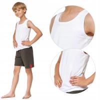 PODKOSZULKA CHŁOPIĘCA bawełniana biała na ramiączkach Moraj *146-152