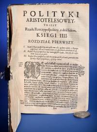 1605 POLITYKI ARISTOTELESOWEY TO IEST RZĄDU RZECZYPOSPOLITEY