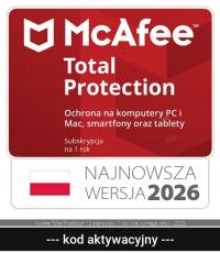 McAfee Total Protection 2026 nie wymaga karty 10 st. / 12 miesięcy ESD