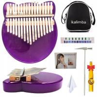 KALIMBA 17T Tedi fioletowa - Super Zestaw! Akryl, kazoo, akcesoria, pianino