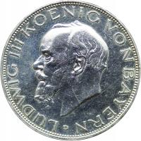 Bawaria, 3 marki 1914 D, Ludwig III, st. 2