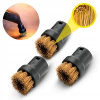 ZESTAW OKRĄGŁYCH SZCZOTECZEK MOSIĘŻNYCH DO PAROWNICY SC KARCHER 3 SZTUKI