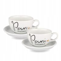 Zestaw filiżanek 250 ml ze spodkami - Pan i Pani