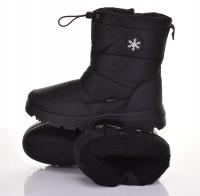 WYSOKIE ŚNIEGOWCE MĘSKIE KLASYCZNE OCIEPLANE BUTY ZIMOWE SOLIDNE CZARNE