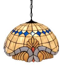 Lampa wisząca Tiffany Barok biała śr. 50 cm
