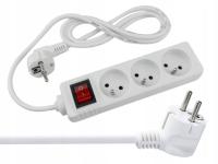 Удлинитель с переключателем GRUNDIG 1,4-1,5 м 3 розетки 3680 Вт 16А