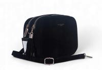 Flora&Co Paris Dwukomorowa torebka listonoszka Zamsz Frędzel Długi Pasek