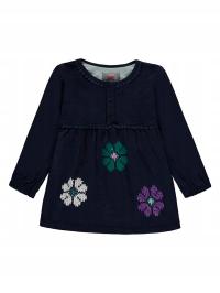 Dziewczęca tunika niebieska z motywem kwiatów Kanz, r. 116