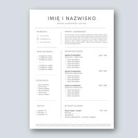 SZABLON WZÓR CV (1 strona) Prosty Klasyczny Biały - MS WORD (docx), CANVA