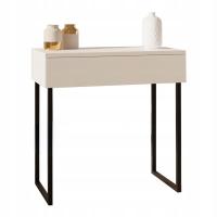 Konsola, toaletka, komoda z nóżkami, biała, szerokość 70 cm