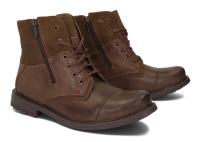 Ботинки мужские зимние польские кожаные ботильоны бронза утепленные