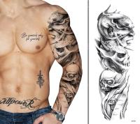 Tatuaż tymczasowy rękaw twarze życia do śmierci waleczność przemiana 45cm!