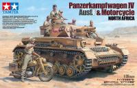 1/35 PzKpfw IV Ausf. F + Motocykl DKW NZ350 Afrika Korps Tamiya 25208