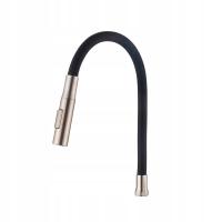 ELASTYCZNA WYLEWKA 2F Z PRZYCISKIEM DO BATERII ZLEW, INOX / CZARNA