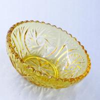 lata 30/40-te PIĘKNA MISECZKA PATERKA Z MIODOWEGO SZKŁA