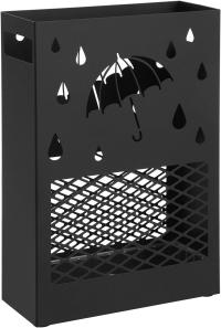 SONGMICS металлическая подставка для зонта прямоугольная с крылом крючки лофт