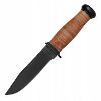 Nóż KA-BAR 2225 Mark I z rękojeścią skórzaną, stal węglowa 1095, Clip Point